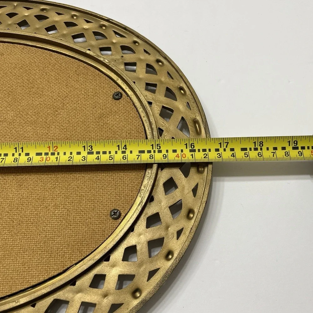 Vintage Homeco Mirror Faux Gold Braided Lattice Plastic Frame 16.5x12.5